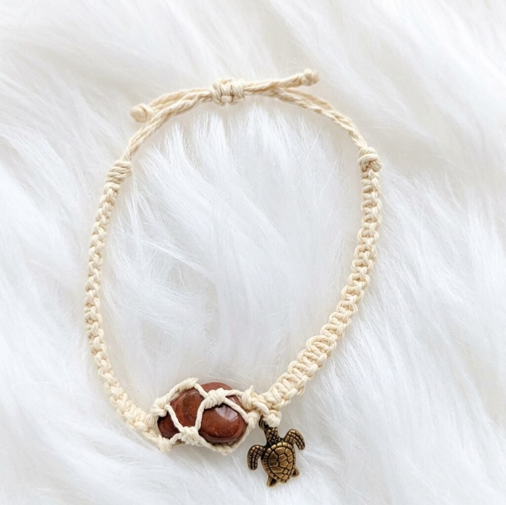 Handcrafted Macramé Bracelet with Jasper Crystal