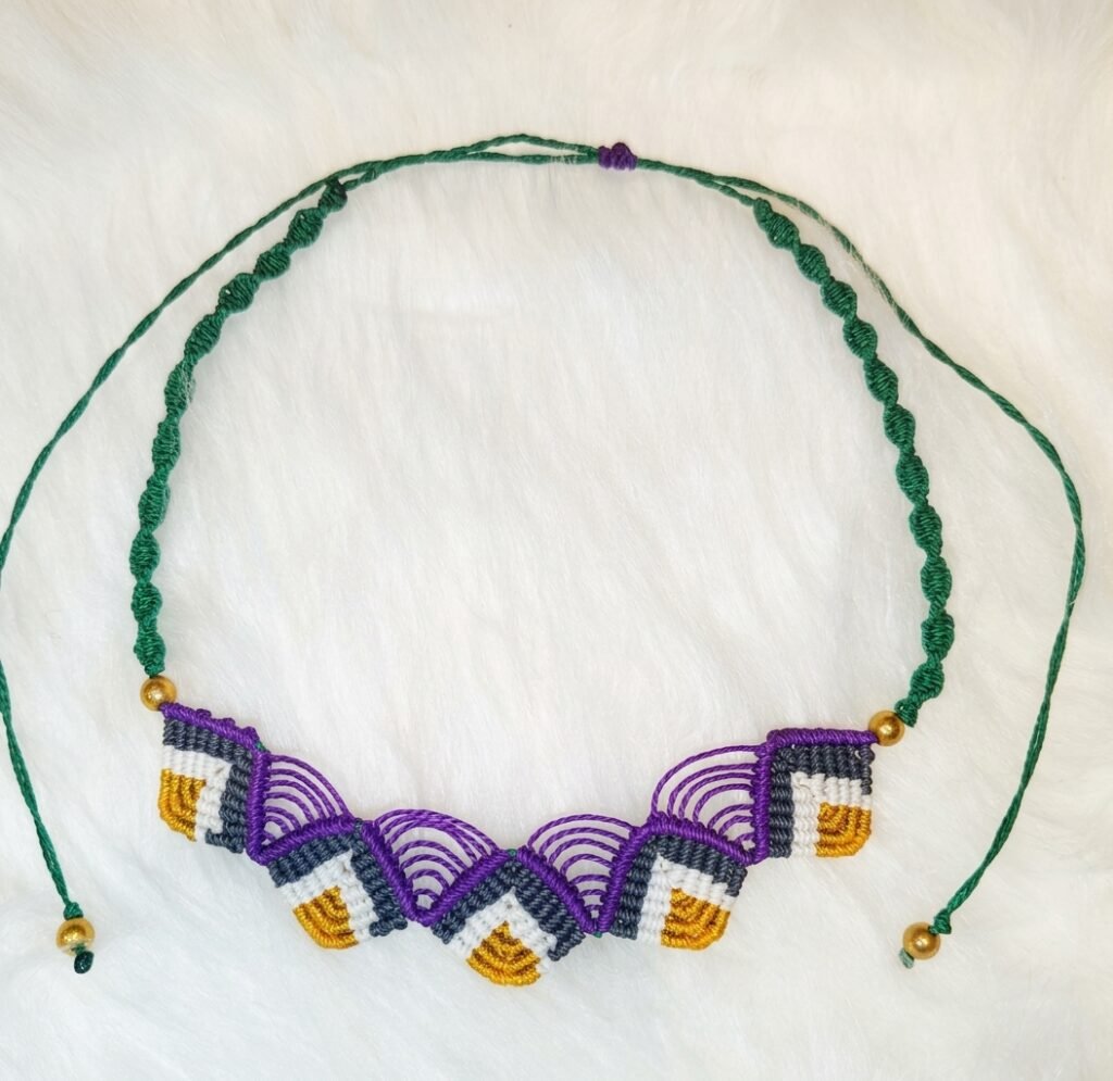 Handcrafted Macramé Necklace Amethyst Style