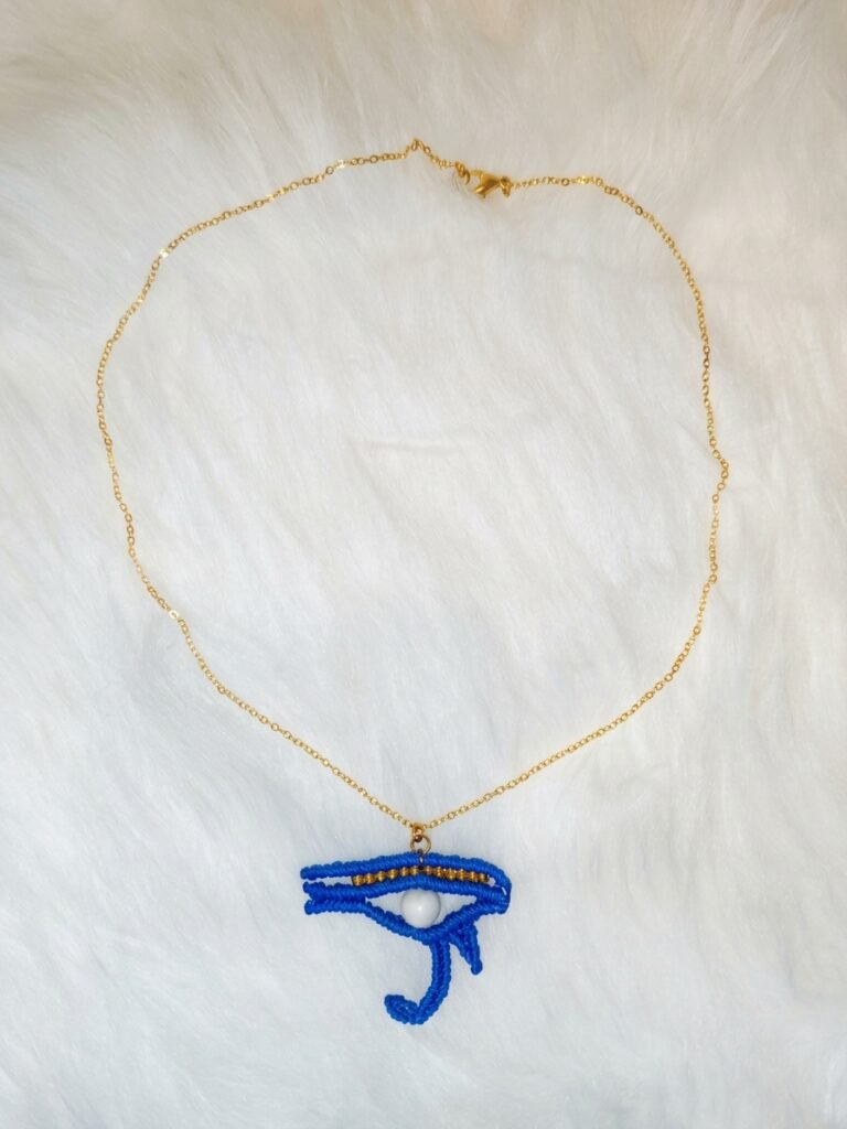 Handcrafted Macramé Eye of Horus with Howlite Bead