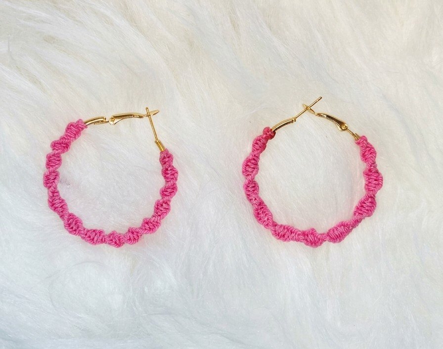 Handcrafted Macramé Hoops Earrings